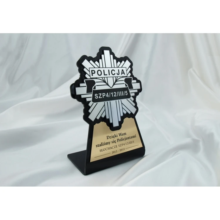 Statuetka z odznaką Policji - model DTA7 - wysokość 18 cm