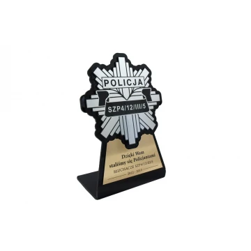 Statuetka z odznaką Policji - model DTA7 - wysokość 18 cm