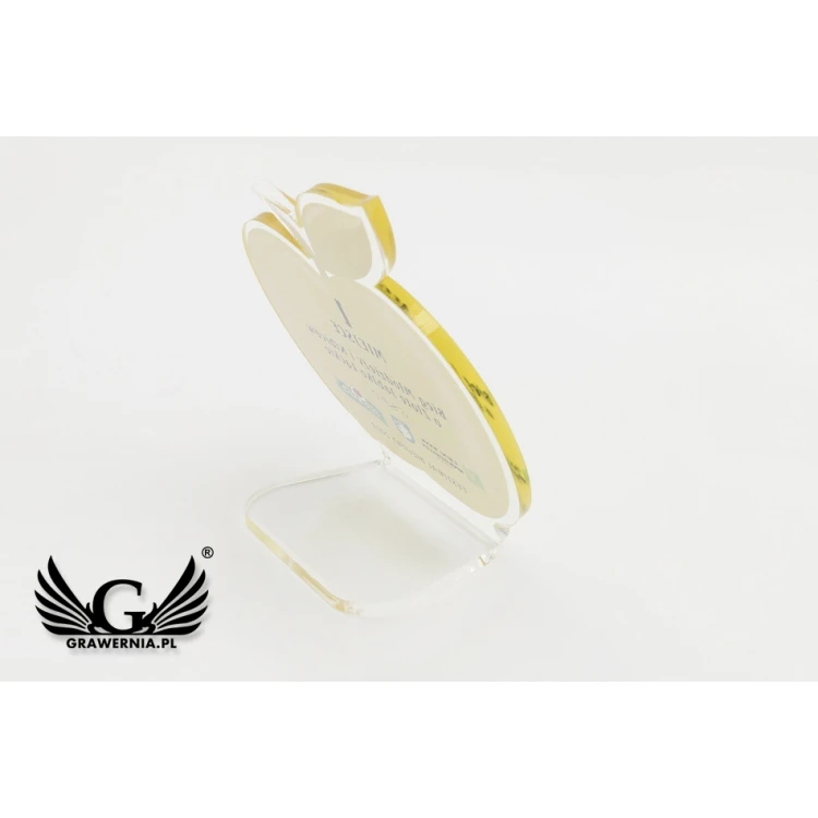 Statuetka z plexi - Jabłko - druk UV z dowolną treścią - model DTA60 - wys. 12cm