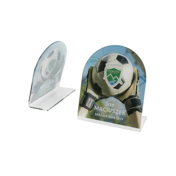 Statuetka z plexi - Piłka nożna - druk UV z dowolną grafiką - model DTA59 - wys. 14cm