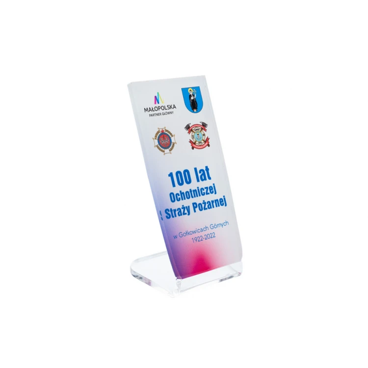 Statuetka z plexi z dowolną grafiką - druk UV - DTA076 - wys. 13cm