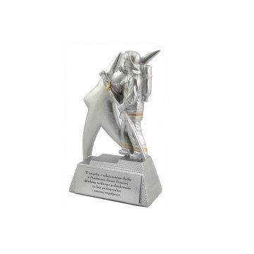 Statuetka ZASŁUŻONY STRAŻAK - atrakcyjna figurka odlewana - wysokość 16cm