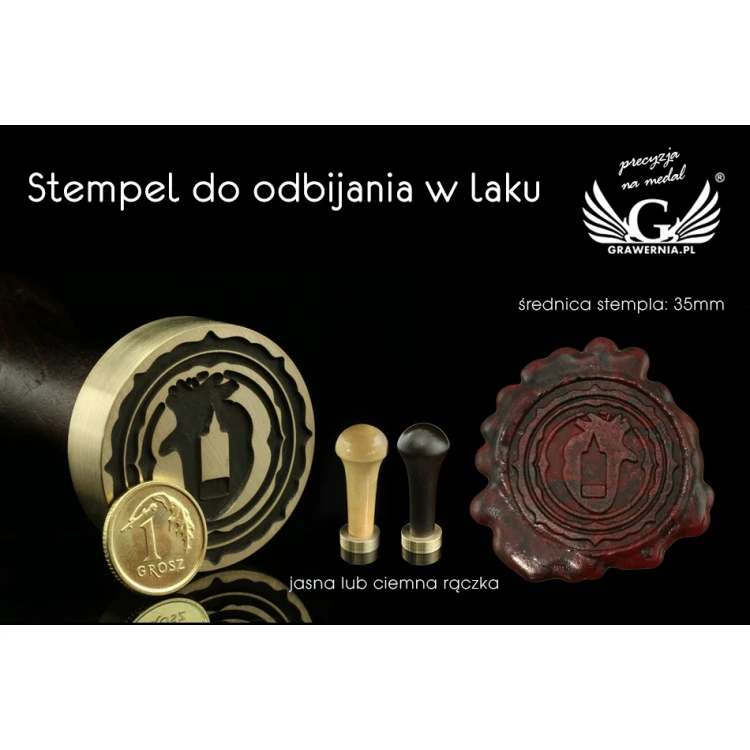 Stempel do odbijania w laku - CNC - średnica 35mm