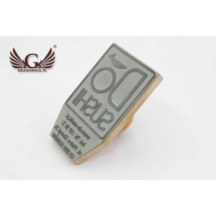 Stempel do odbijania w tuszu - wymiary odbicia 147x85mm
