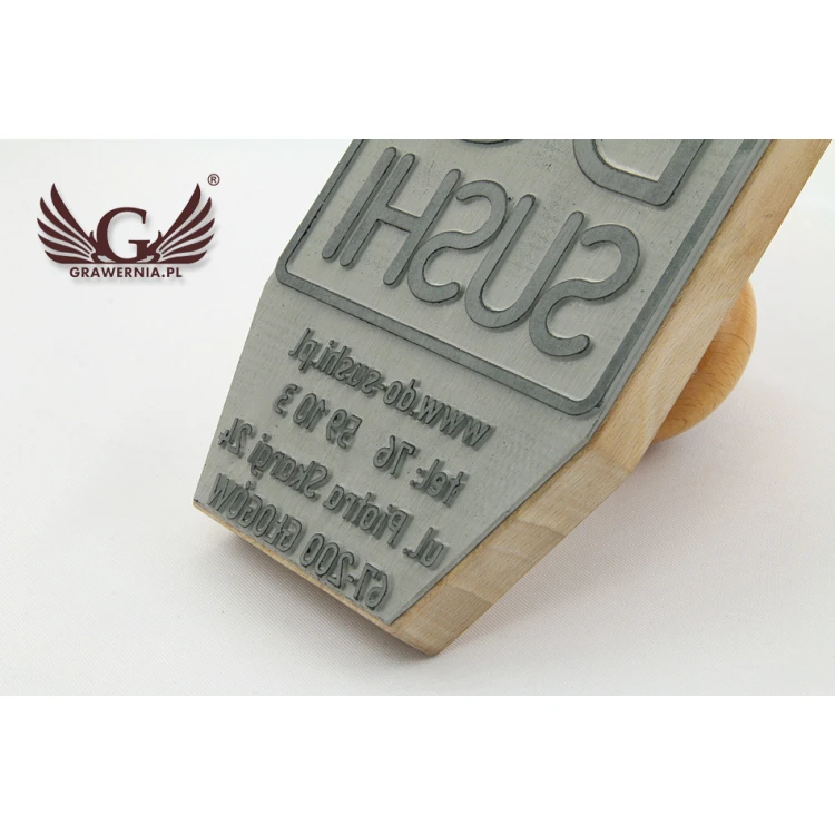 Stempel do odbijania w tuszu - wymiary odbicia 147x85mm