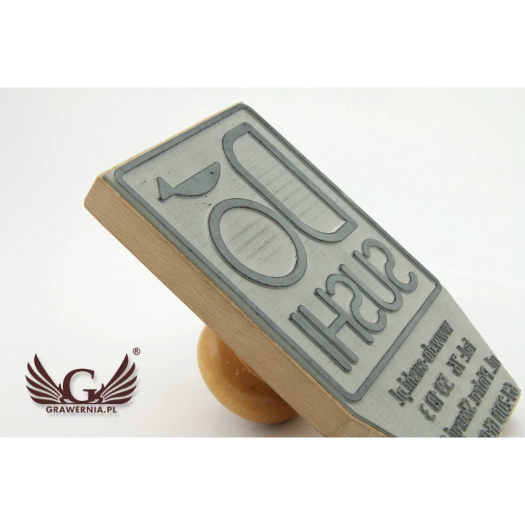 Stempel do odbijania w tuszu - wymiary odbicia 147x85mm