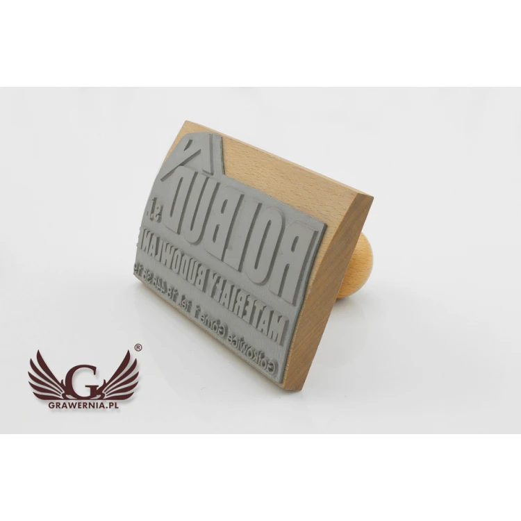 Stempel do odbijania w tuszu - wymiary odbicia 120x70mm