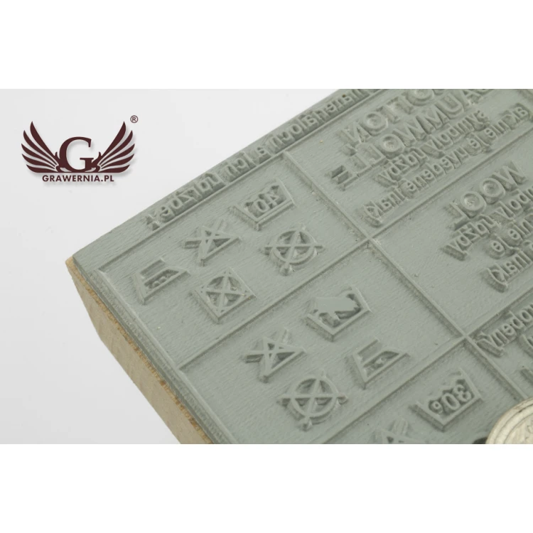 Stempel do odbijania w tuszu - wymiary odbicia: 80x80mm