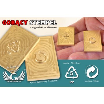 Stempel do wyciskania logotypu na gorąco i zimno - wymiary matrycy: 25x35mm - CNC