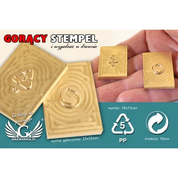 Stempel do wyciskania logotypu na gorąco i zimno - wymiary matrycy: 25x35mm - CNC