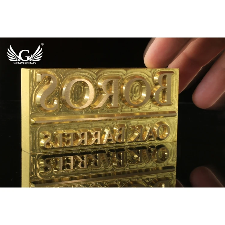 Stempel do wyciskania logotypu na gorąco i zimno - wymiary matrycy: 95x45mm - CNC
