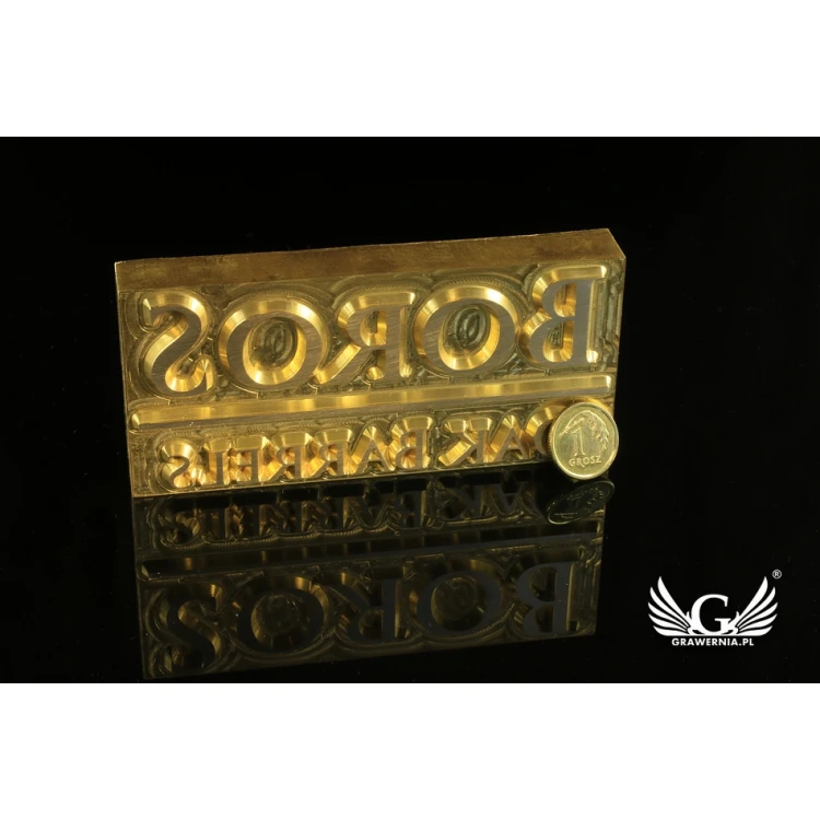 Stempel do wyciskania logotypu na gorąco i zimno - wymiary matrycy: 95x45mm - CNC