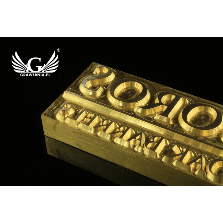 Stempel do wyciskania logotypu na gorąco i zimno - wymiary matrycy: 95x45mm - CNC
