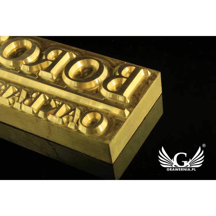 Stempel do wyciskania logotypu na gorąco i zimno - wymiary matrycy: 95x45mm - CNC