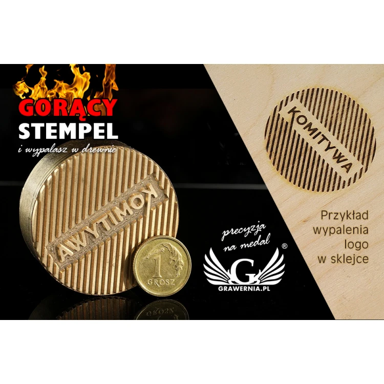  Stempel do wyciskania logotypu na gorąco i zimno - średnica 38mm - CNC