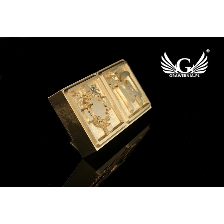 Stempel do wyciskania logotypu na gorąco i zimno - wymiary matrycy: 72x31mm -  CNC 