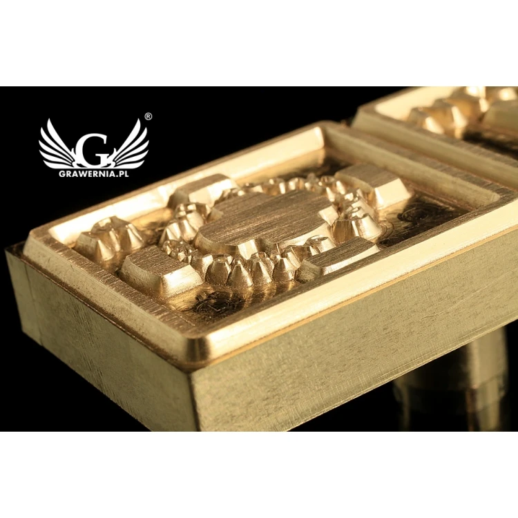 Stempel do wyciskania logotypu na gorąco i zimno - wymiary matrycy: 72x31mm -  CNC 