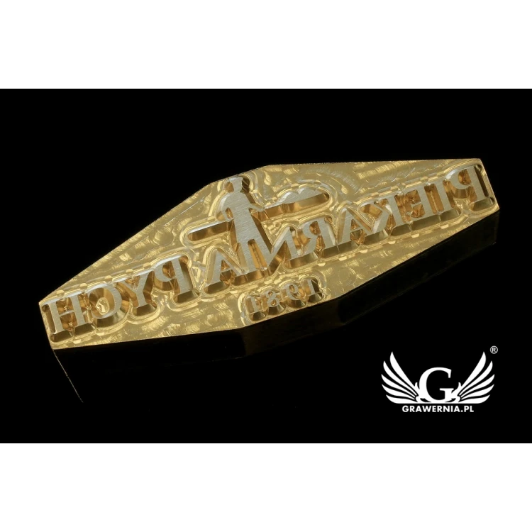 Stempel do wyciskania logotypu na gorąco i zimno - wymiary matrycy: 67x23mm -  CNC 