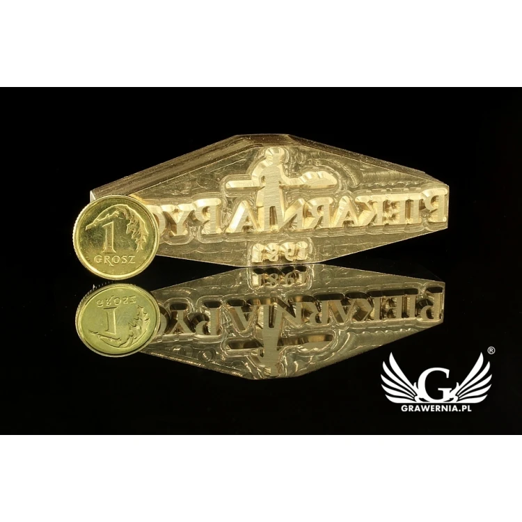 Stempel do wyciskania logotypu na gorąco i zimno - wymiary matrycy: 67x23mm -  CNC 