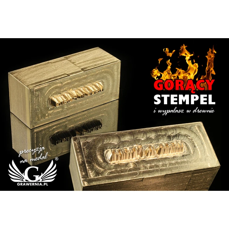 Stempel do wyciskania logotypu na gorąco i zimno - wymiary matrycy: 36x15mm -  CNC 