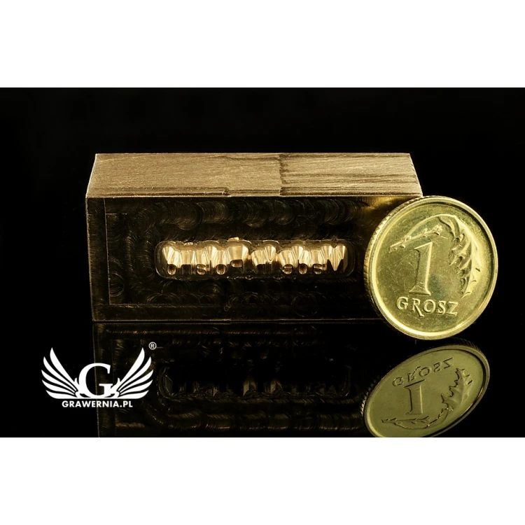 Stempel do wyciskania logotypu na gorąco i zimno - wymiary matrycy: 36x15mm -  CNC 