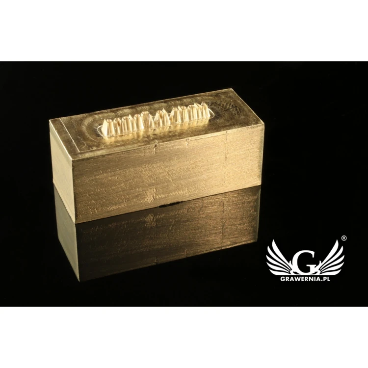 Stempel do wyciskania logotypu na gorąco i zimno - wymiary matrycy: 36x15mm -  CNC 