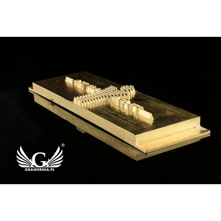Stempel do wyciskania logotypu na gorąco i zimno - wymiary matrycy: 118x38mm -  CNC 