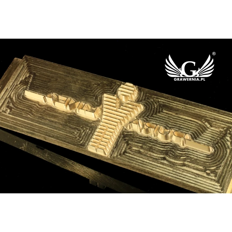 Stempel do wyciskania logotypu na gorąco i zimno - wymiary matrycy: 118x38mm -  CNC 