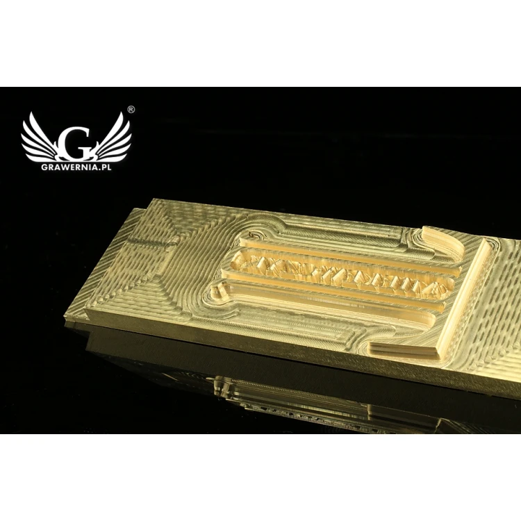 Stempel do wyciskania logotypu na gorąco i zimno - wymiary matrycy: 118x32mm -  CNC 