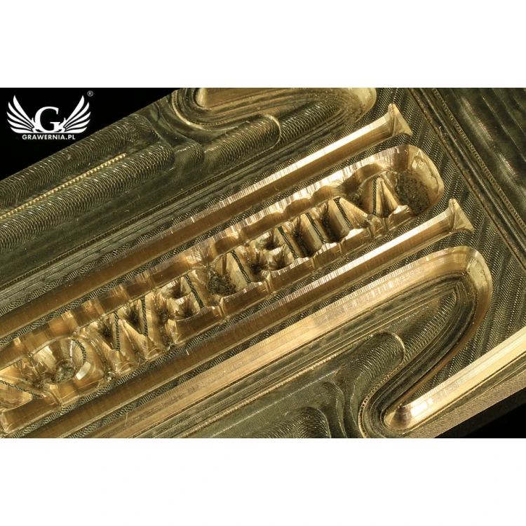 Stempel do wyciskania logotypu na gorąco i zimno - wymiary matrycy: 118x32mm -  CNC 