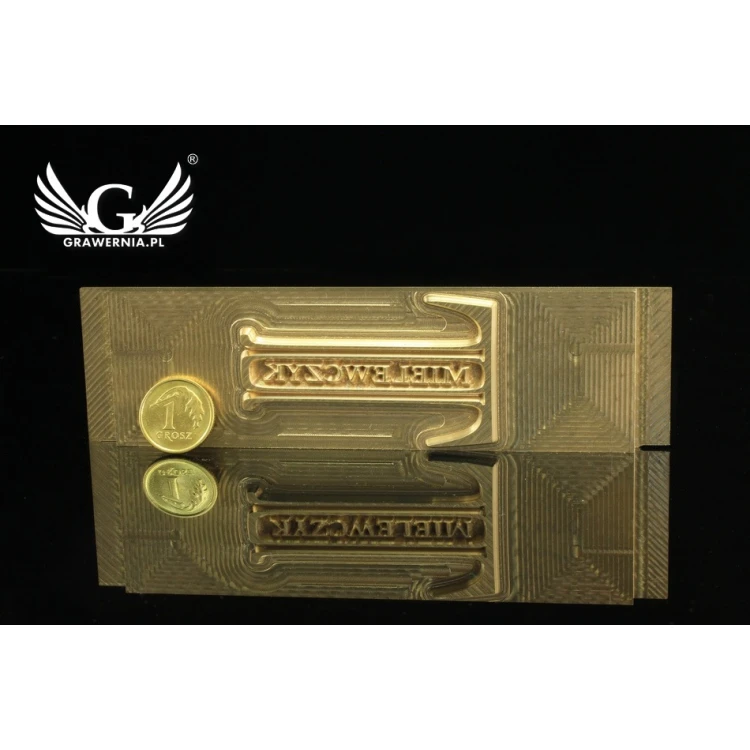 Stempel do wyciskania logotypu na gorąco i zimno - wymiary matrycy: 118x32mm -  CNC 
