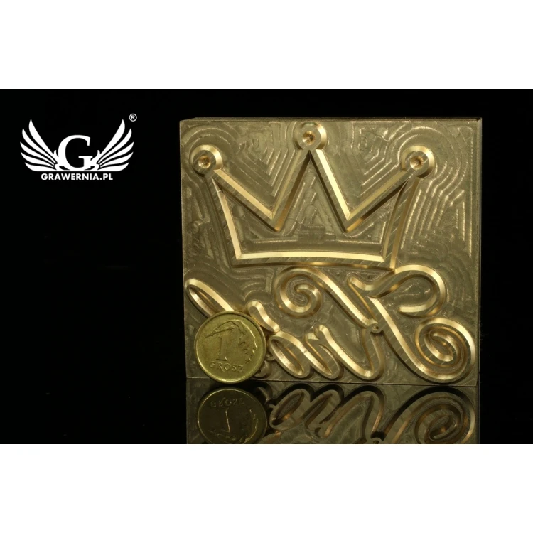 Stempel do wyciskania logotypu na gorąco i zimno - wymiary matrycy: 62x55mm - CNC