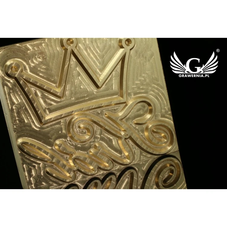 Stempel do wyciskania logotypu na gorąco i zimno - wymiary matrycy: 62x55mm - CNC