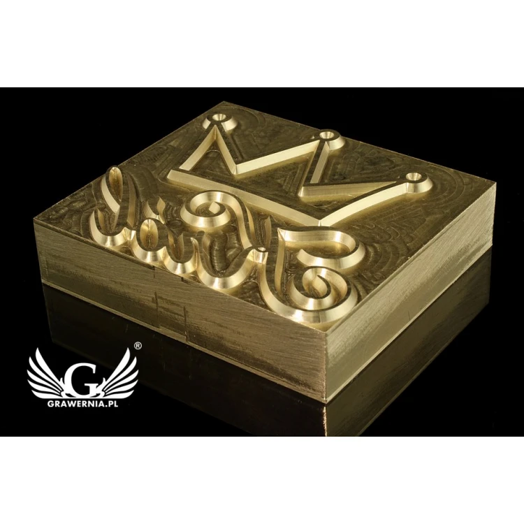 Stempel do wyciskania logotypu na gorąco i zimno - wymiary matrycy: 62x55mm - CNC