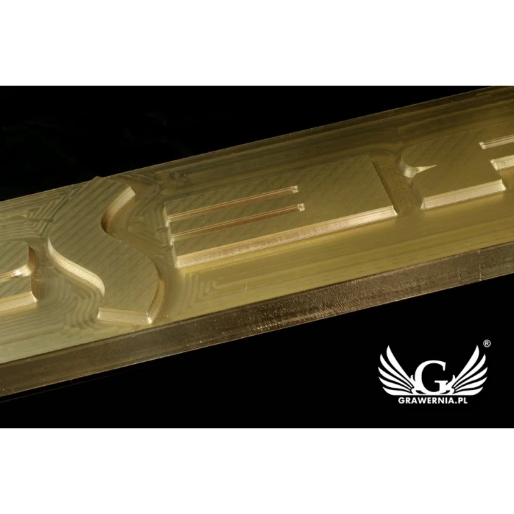 Stempel do wyciskania logotypu na gorąco - wymiary matrycy: 275x92mm - CNC