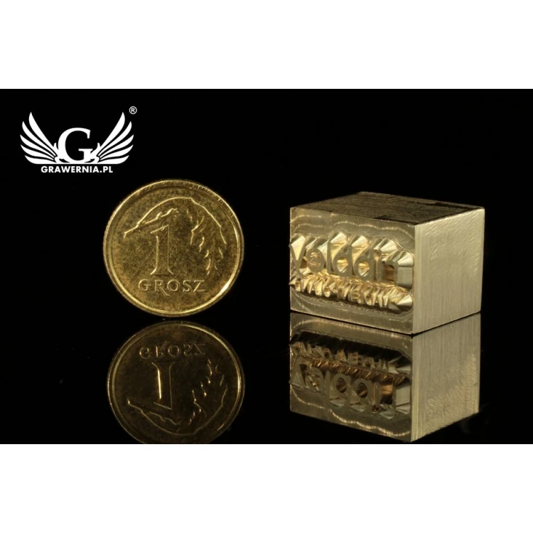 Stempel do wyciskania logotypu na gorąco i zimno - wymiary matrycy: 17x12mm - CNC