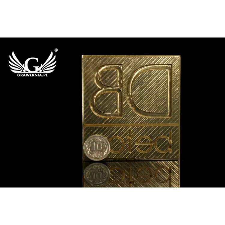 Stempel do wyciskania logotypu na gorąco i zimno - wymiary matrycy: 62x66mm - CNC