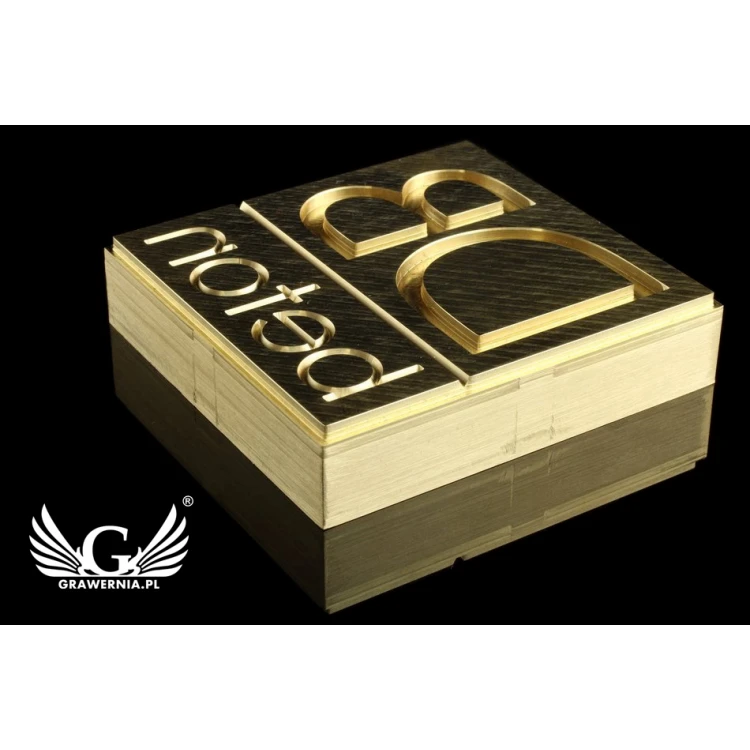 Stempel do wyciskania logotypu na gorąco i zimno - wymiary matrycy: 62x66mm - CNC