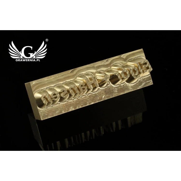 Stempel do wyciskania logotypu na gorąco i zimno - wymiary matrycy: 41x13mm - CNC 