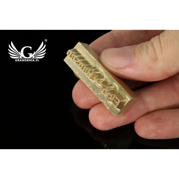 Stempel do wyciskania logotypu na gorąco i zimno - wymiary matrycy: 41x13mm - CNC 