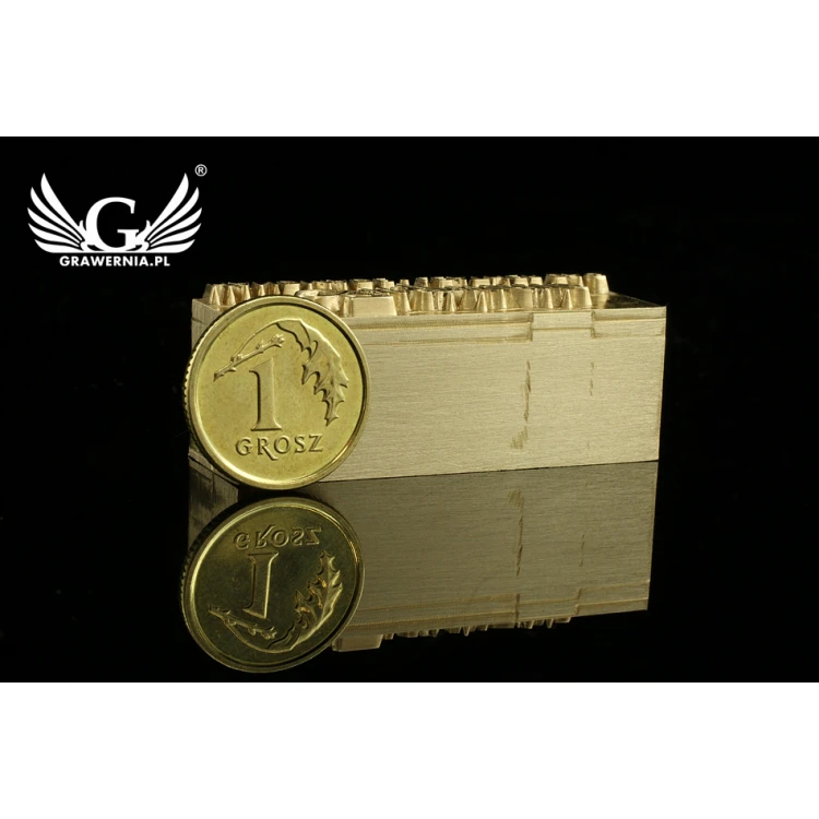 Stempel do wyciskania logotypu na gorąco i zimno - wymiary matrycy: 39x12mm