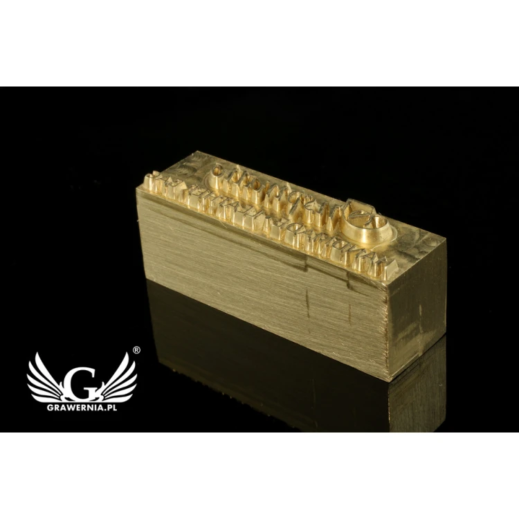 Stempel do wyciskania logotypu na gorąco i zimno - wymiary matrycy: 39x12mm