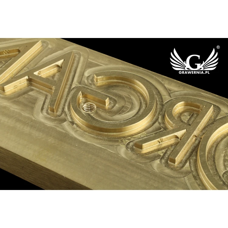 Stempel do wyciskania logotypu na gorąco - wymiary matrycy: 233x58mm - CNC