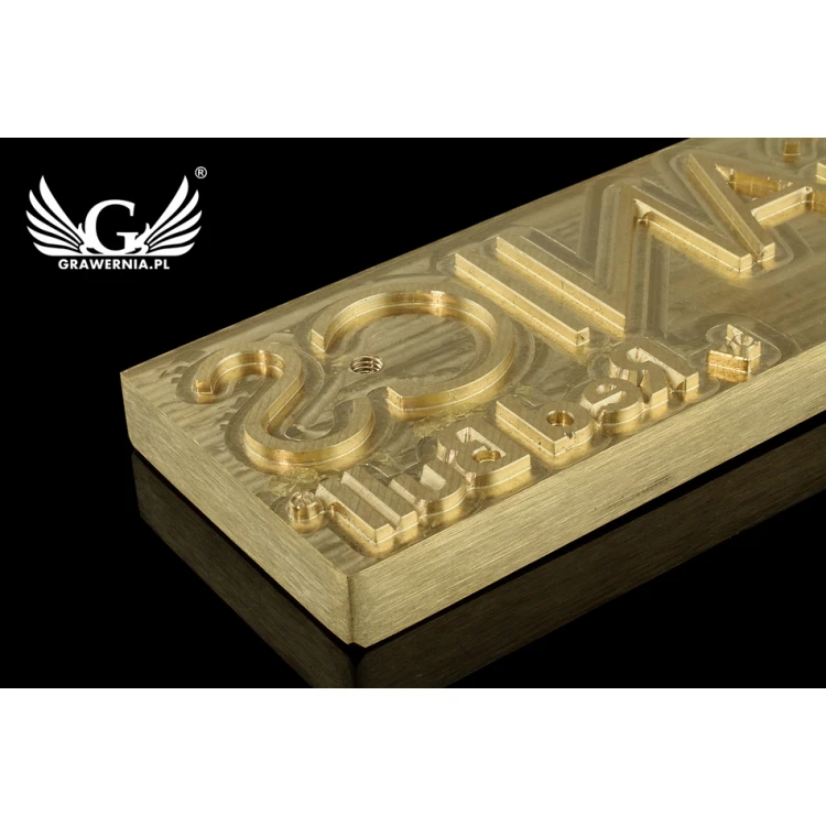 Stempel do wyciskania logotypu na gorąco - wymiary matrycy: 233x58mm - CNC