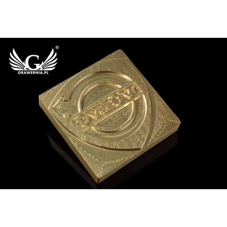 Stempel do wyciskania logotypu na gorąco i zimno - wymiary matrycy: 73x74mm - CNC 