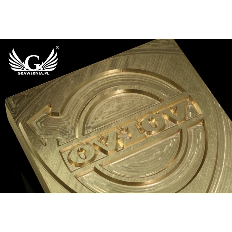 Stempel do wyciskania logotypu na gorąco i zimno - wymiary matrycy: 73x74mm - CNC 