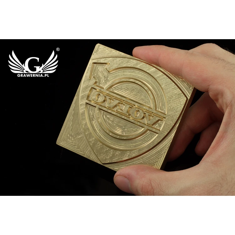 Stempel do wyciskania logotypu na gorąco i zimno - wymiary matrycy: 73x74mm - CNC 