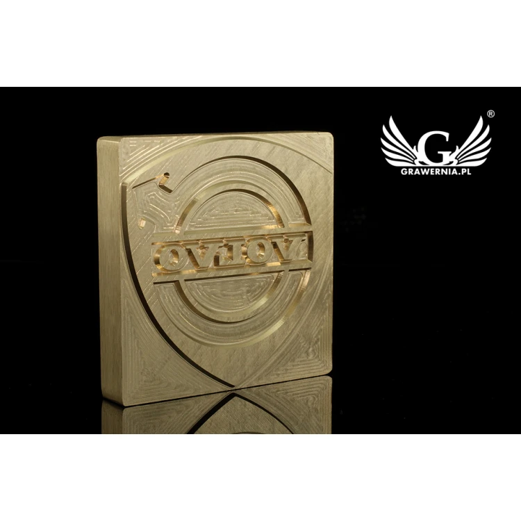 Stempel do wyciskania logotypu na gorąco i zimno - wymiary matrycy: 73x74mm - CNC 