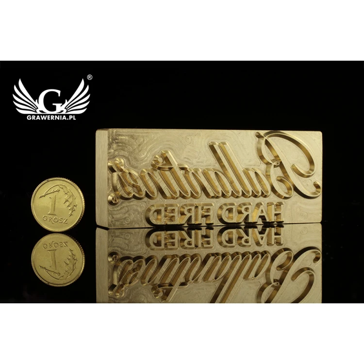 Stempel do wyciskania logotypu na gorąco i zimno - wymiary matrycy: 72x29,8mm - CNC