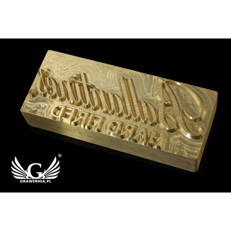Stempel do wyciskania logotypu na gorąco i zimno - wymiary matrycy: 72x29,8mm - CNC